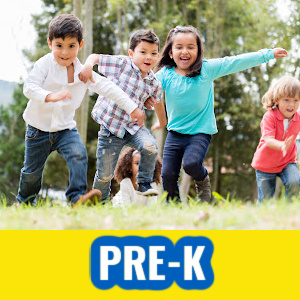 Kids running outside